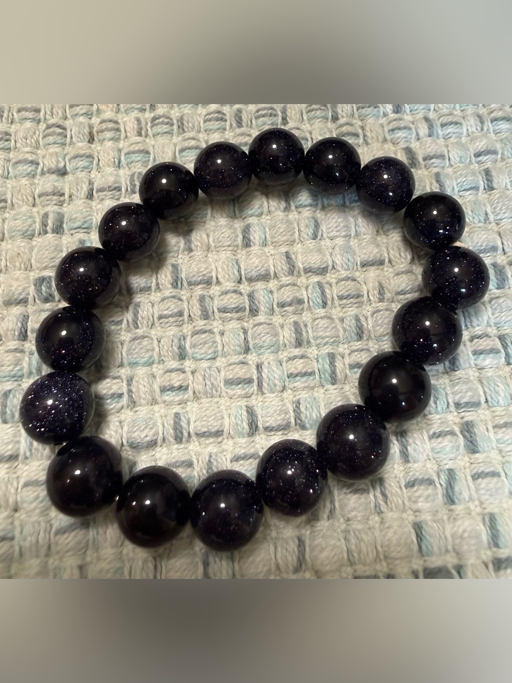 Blue Goldstone Beaded Stretch Bracelet - Women Jewelry
